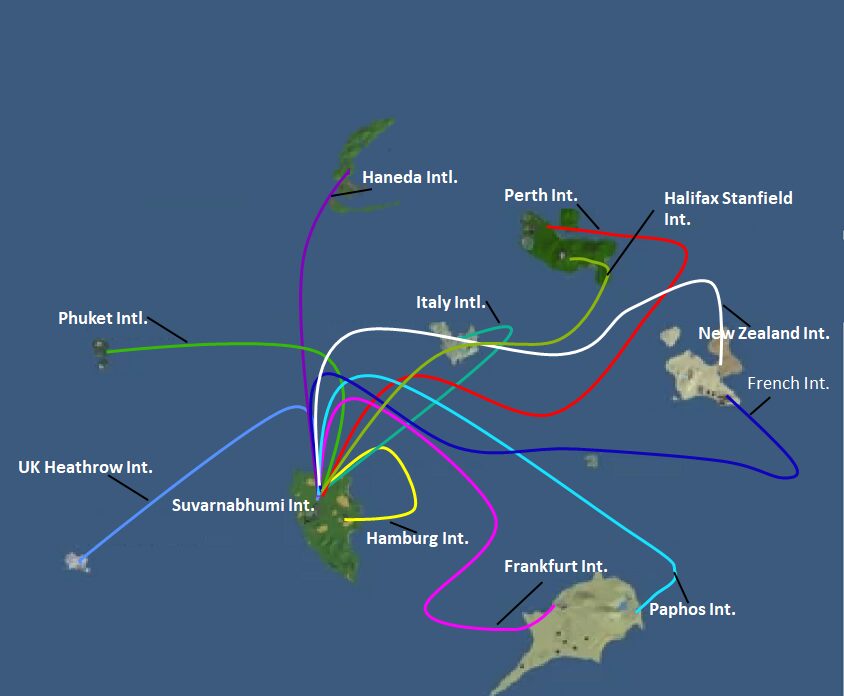 Thai Airways PTFS Website Destinations in PTFS